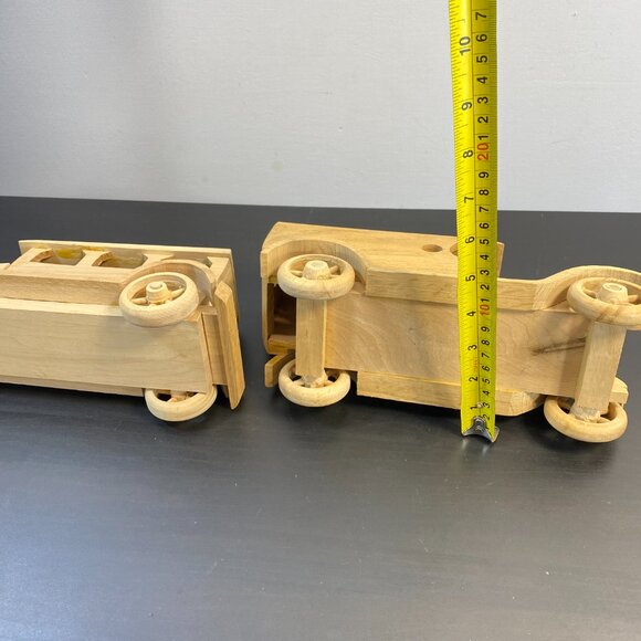 Set of 2 Handmade Model Wooden Truck, Vintage Car Ornament Model, Old Strong Veh - Picture 6 of 10